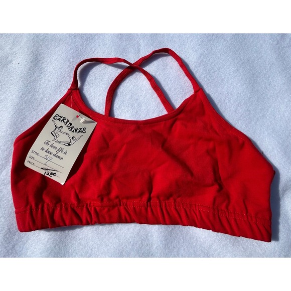 Ezra Danze Tops - Ezra Danze Red Women's Dance Top Bra Large